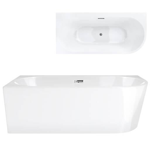 Corner bathtub Corsan E240 Intero 160 cm left chrome