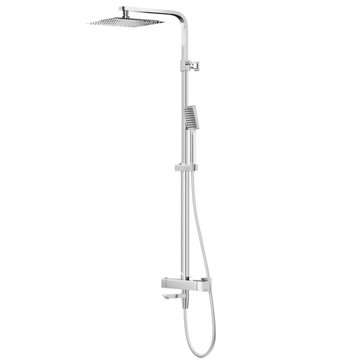 Shower set with thermostat Corsan ANGO Column Rainshower 25cm Swivel spout Chrome